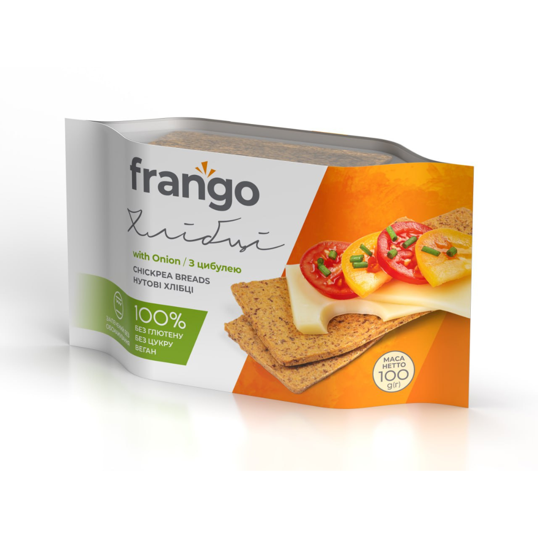 Хлібці нутові з цибулею Frango, 100 г