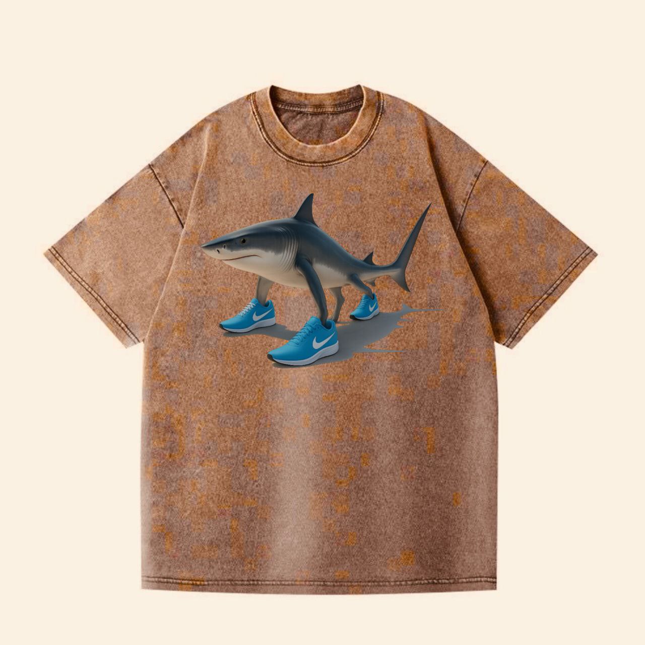 ФУТБОЛКА ОВЕРСАЙЗ КОРИЧНЕВА ВАРЕНА З ПРИНТОМ "ТРАЛАЛЕО ТРАЛАЛА" СПЕРЕДУ