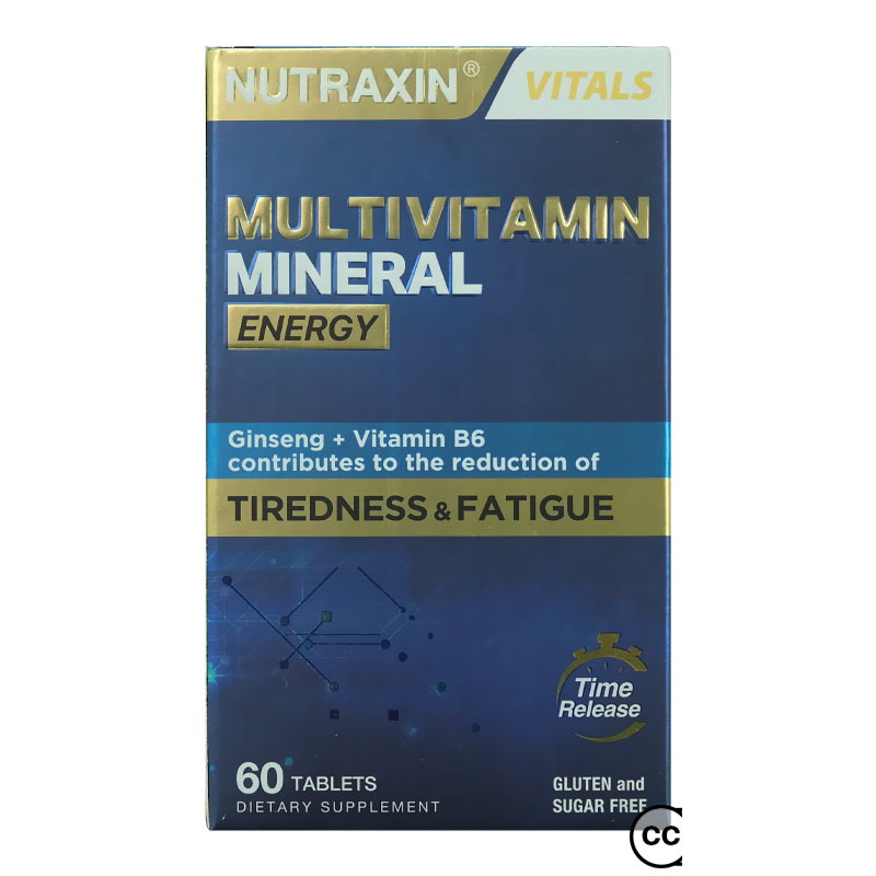 Nutraxin Multivitamin Mineral Energy 60 Tablets – Daily Energy & Immunity