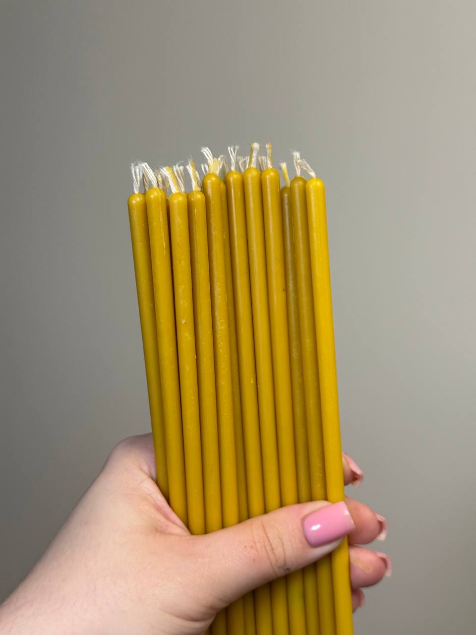 Воскові свічки жовті 20 см