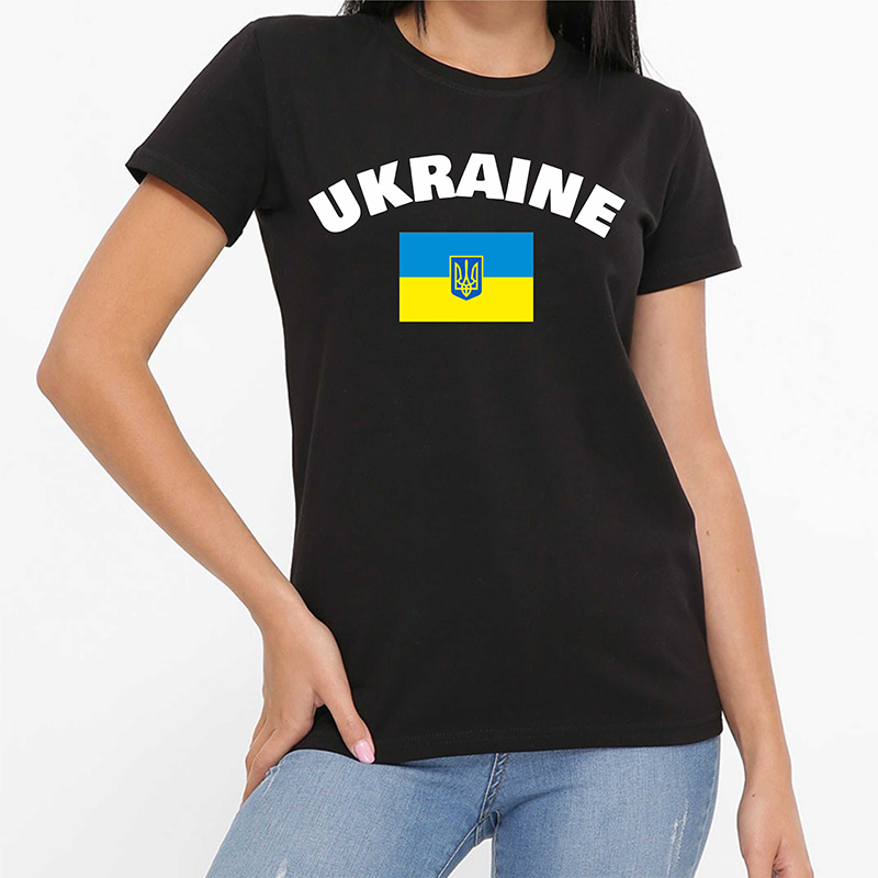 Футболка "Ukraine" з прапором, жіноча