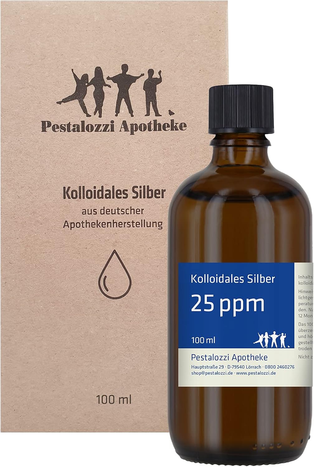 Pestalozzi Apotheke Колоїдне Срібло 25 ppm - 100 мл