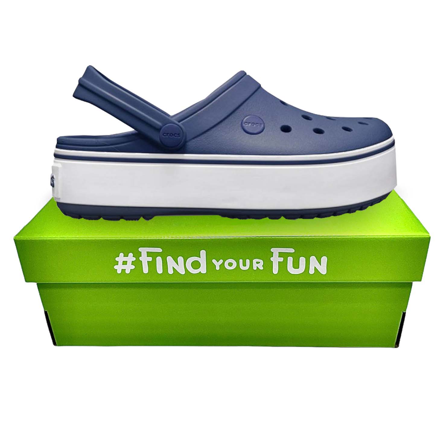 Crocs Crocband Platform Clog Navy/White Сабо Крокси жіночі сині