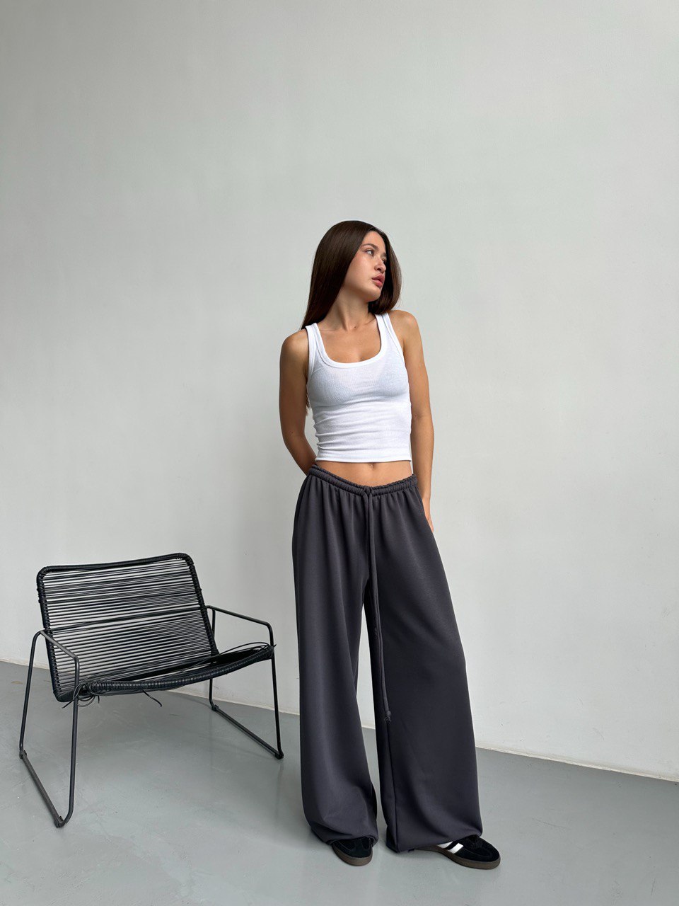 Штани прямі графіт