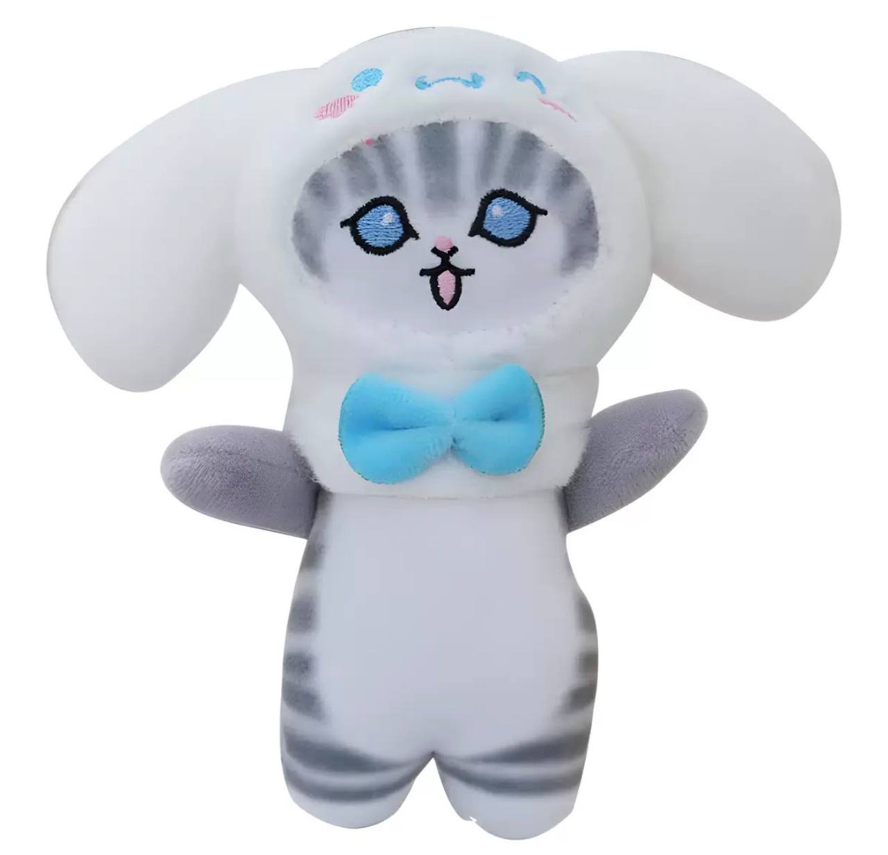 М'яка іграшка брелок Котик у костюмі Сіннаморолла, Cinnamoroll 16 см 