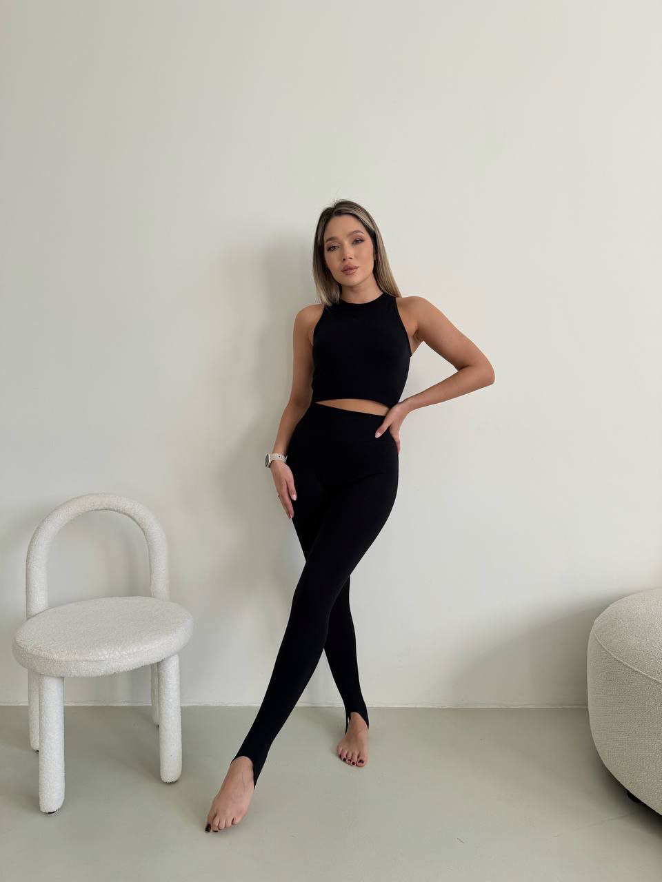 Лосини зі штріпами в чорному кольорі