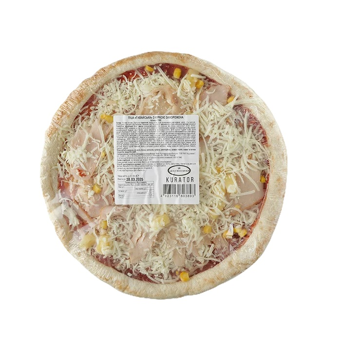 Піца "Гавайська" з куркою зам L IQF (пл п/е 0,45 кг, г/я 3,6 кг, Куратор)