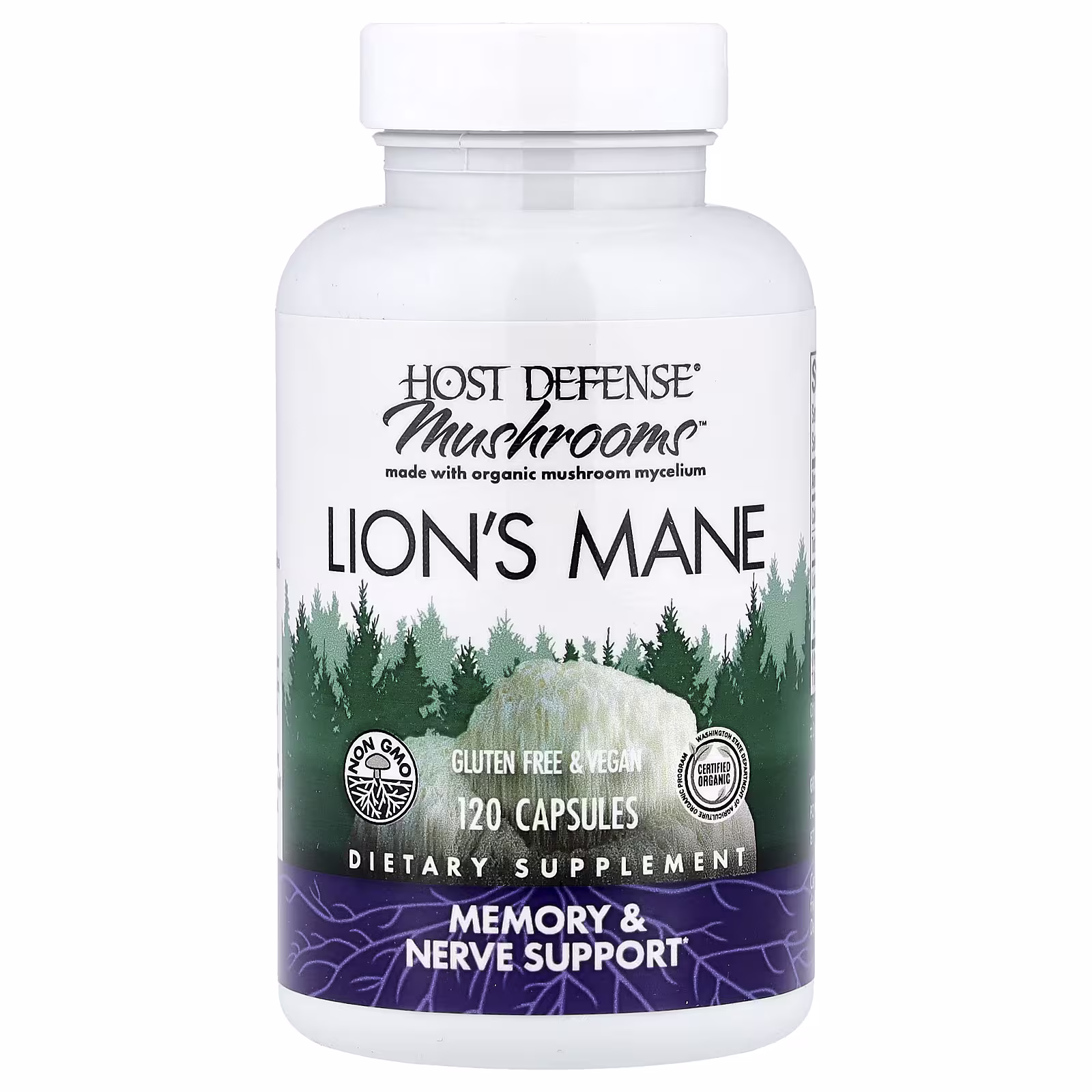 Host Defense, Mushrooms, Lion's Mane, 120 Capsules (0.5 g per Capsule)