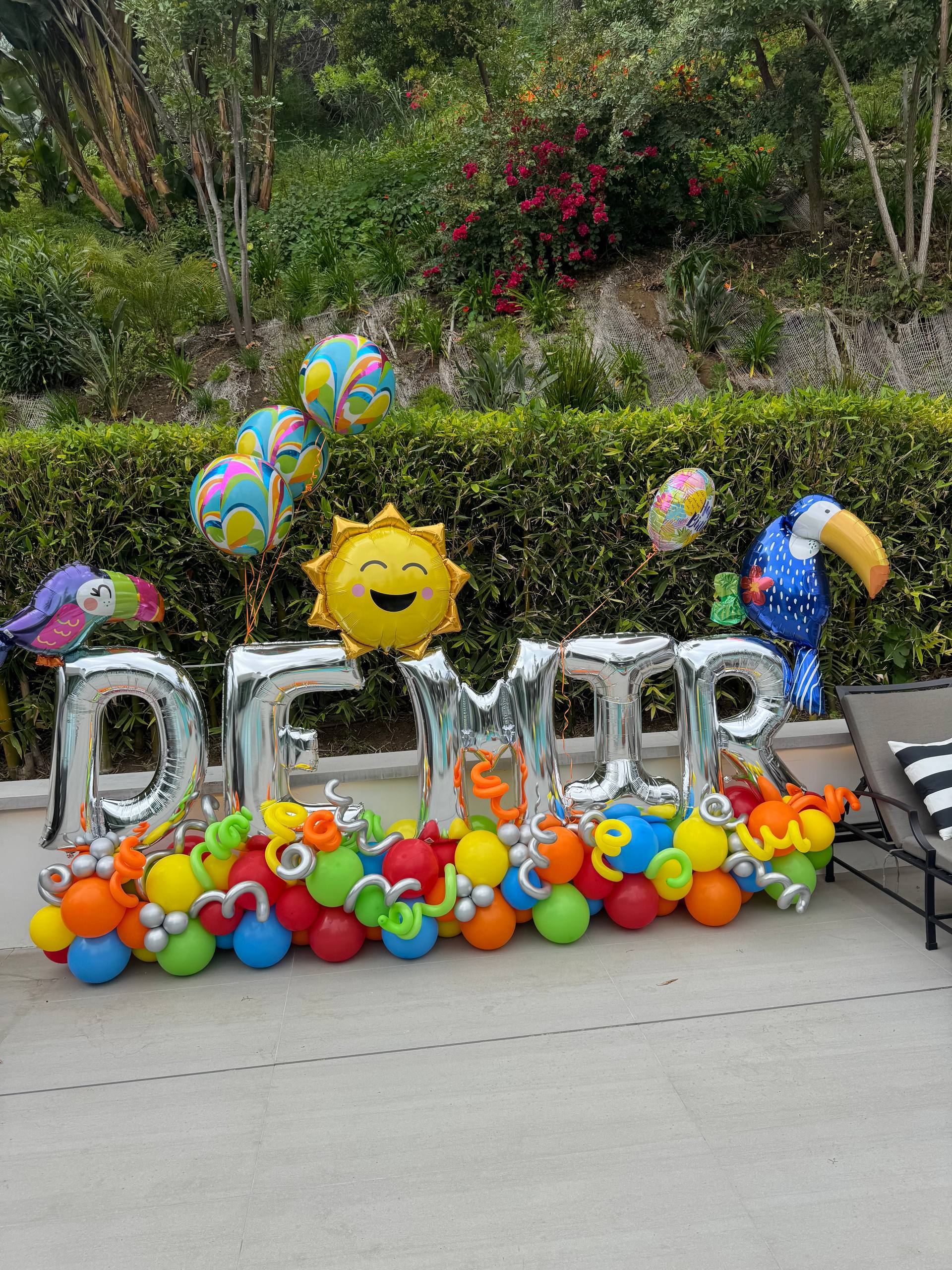 Tropical Name Balloon Arrangement