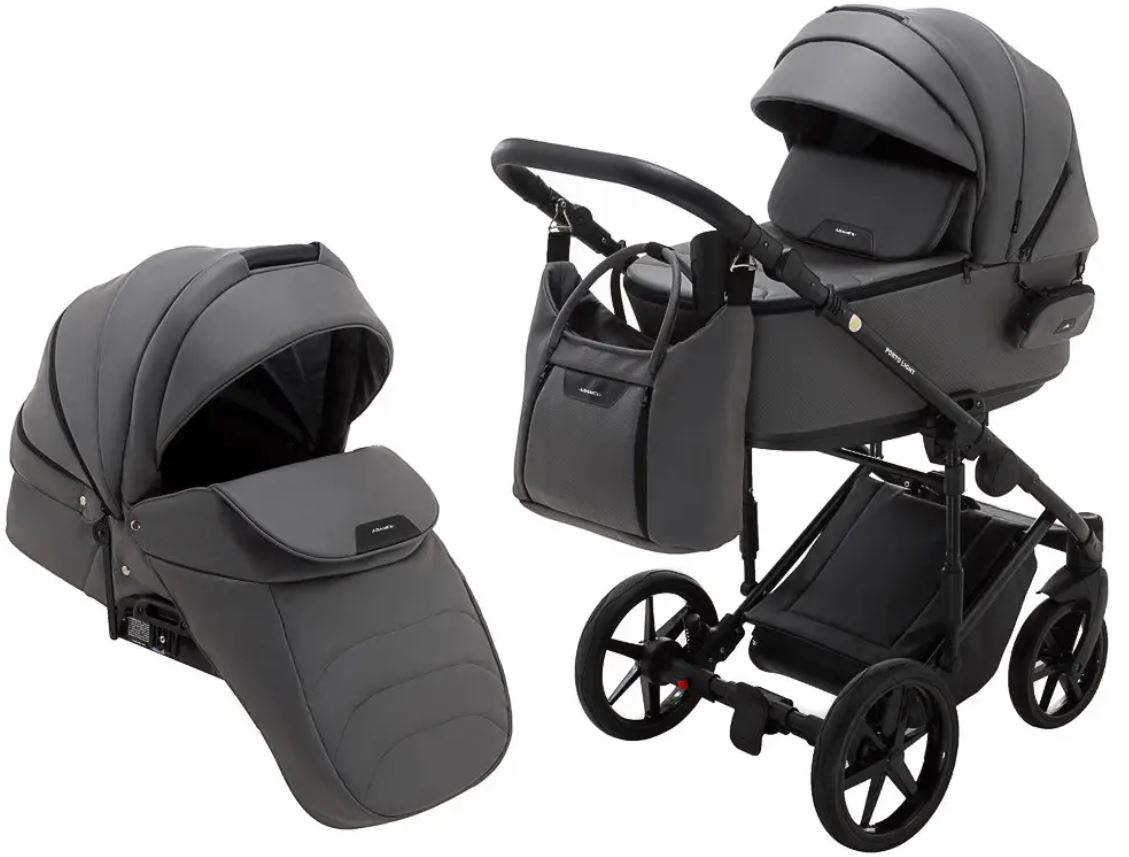 Коляска 2 в 1 Adamex Porto Light ECO SA-4 темно-сірий