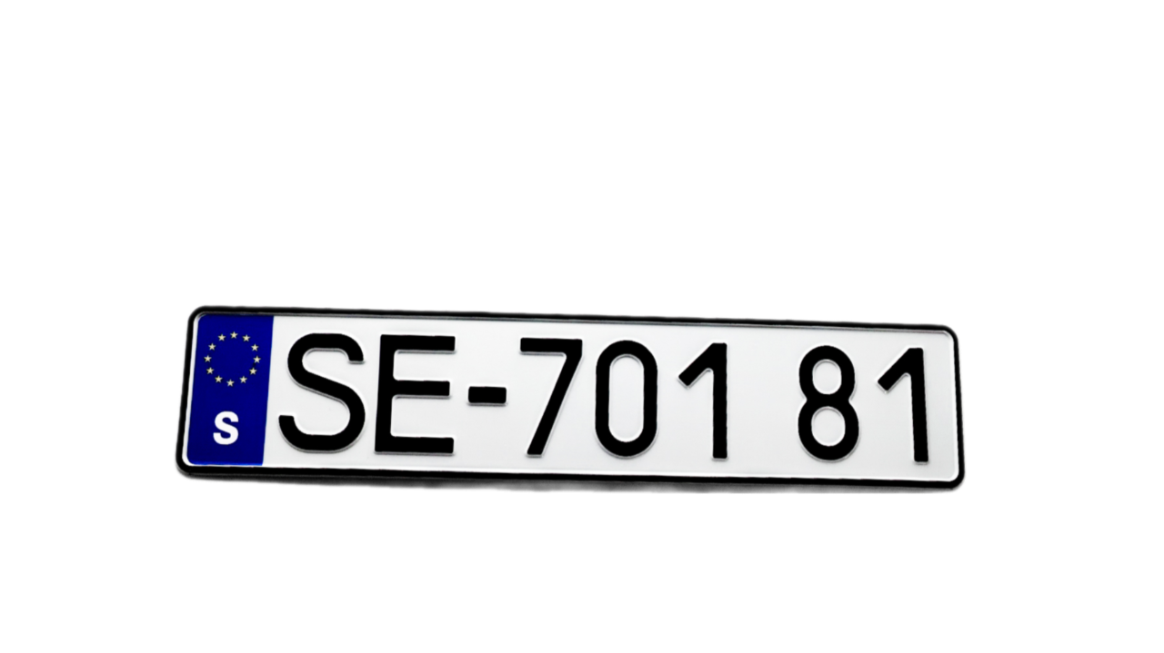 Дублікат автомобільного номеру Швеції