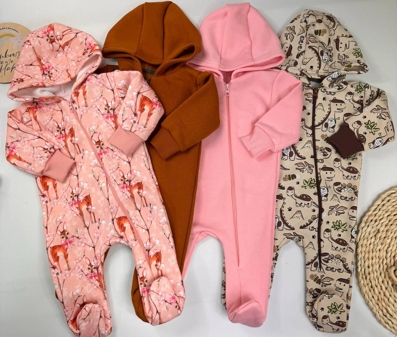 Теплий комбінезон-ромпер для новонароджених та малюків