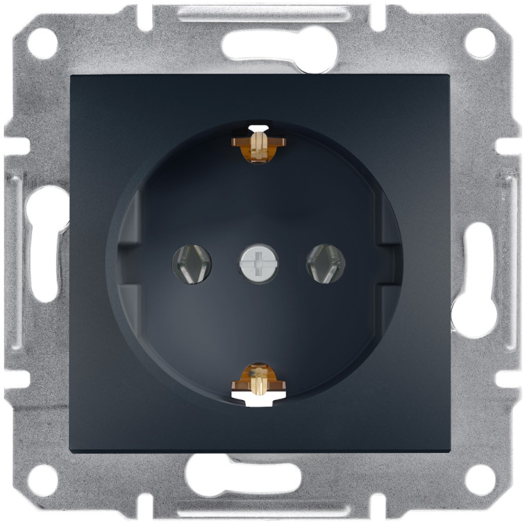 Розетка з заземленням, Asfora (без рамки) - 5 кольрів