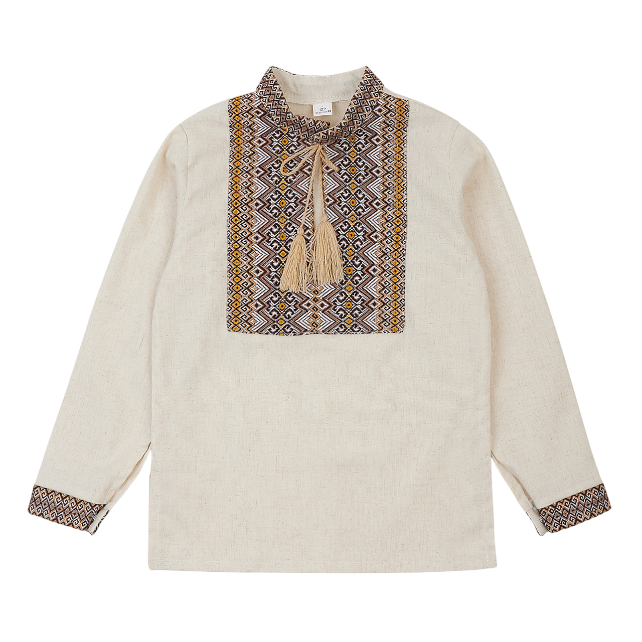 Сорочка для хлопчика з вишивкою ткане полотно льон