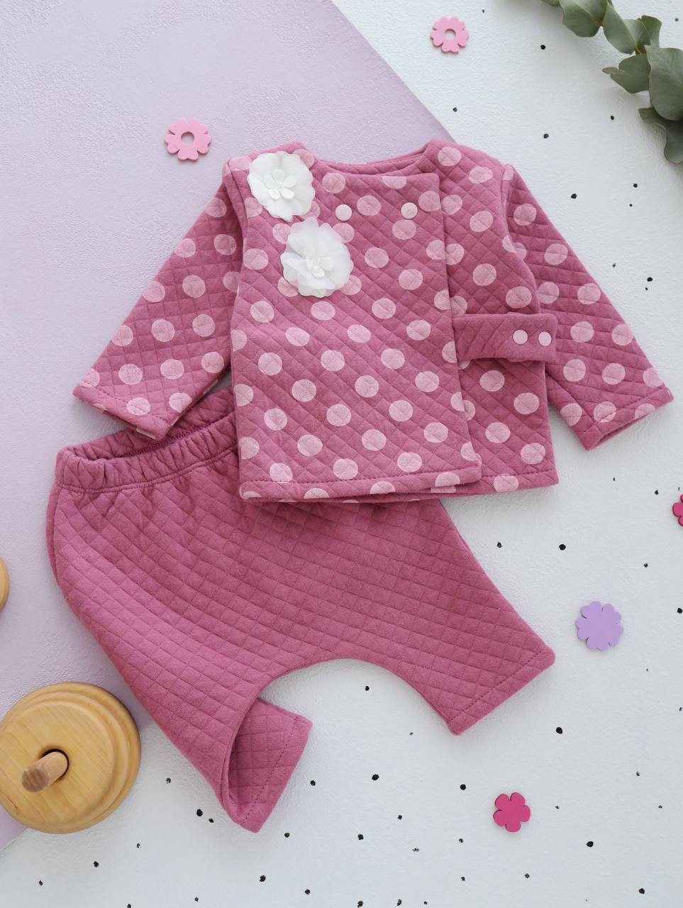 Комплект для дівчинки немовляти: кофта + штанці з капітону