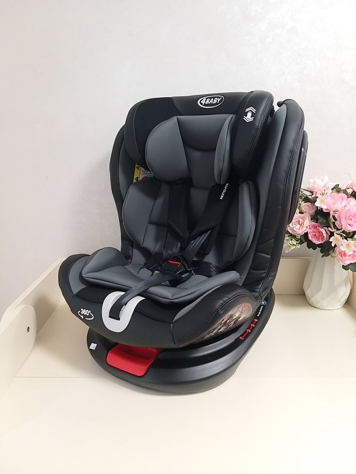 Дитяче автокрісло 4Baby Rotofix 0-36 кг Isofix темно-сіре