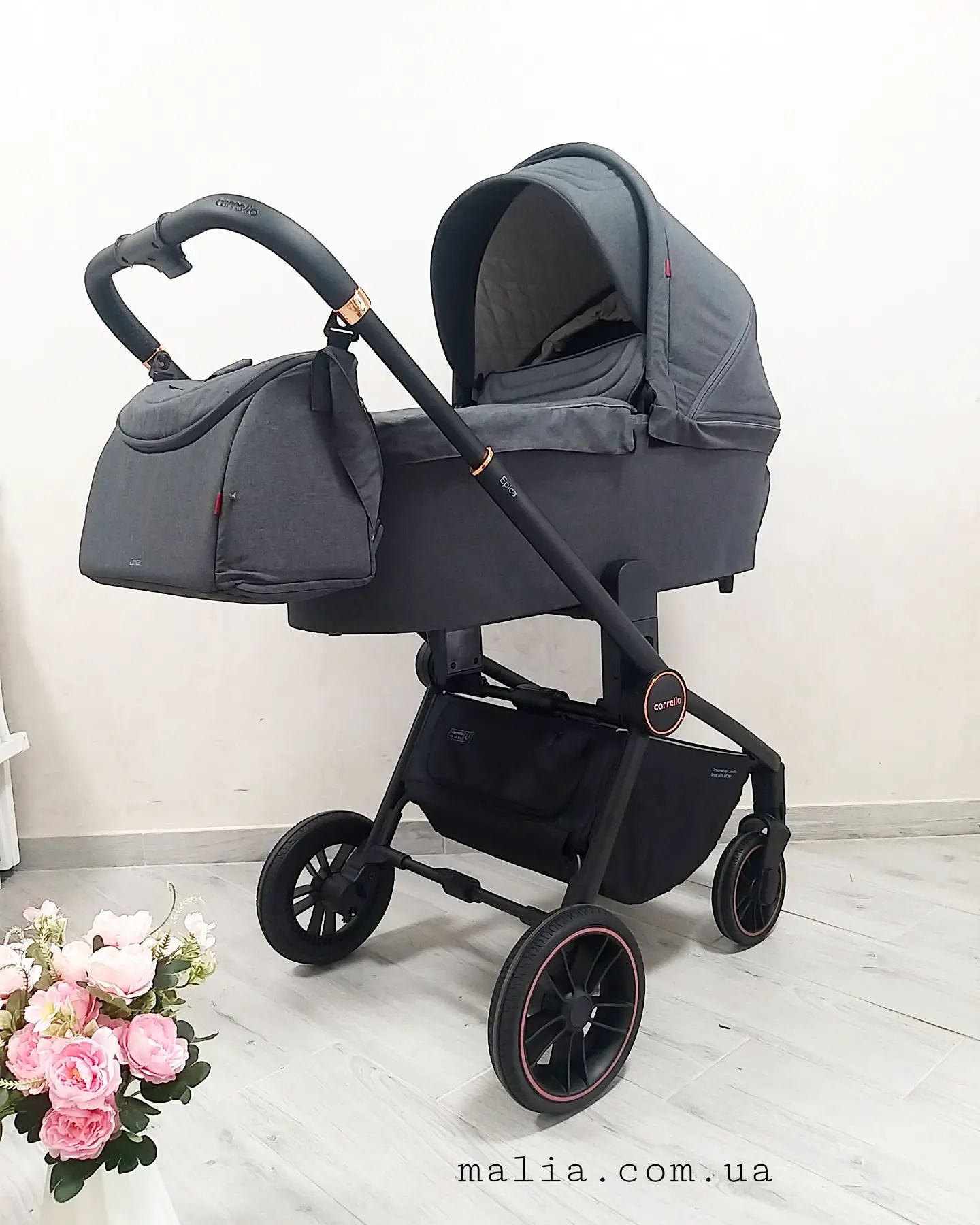 Коляска універсальна 2в1 CARRELLO Epica (2in1) Iron Grey