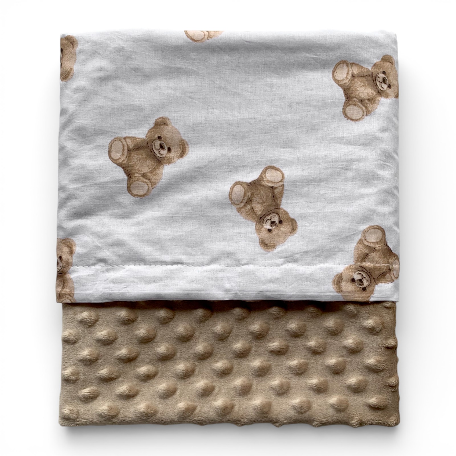 Плед плюшевий 100 х 80 см Ведмедики бежевий плюш