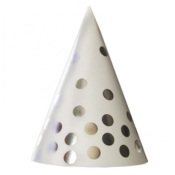 Ковпачок білий в срібний горох