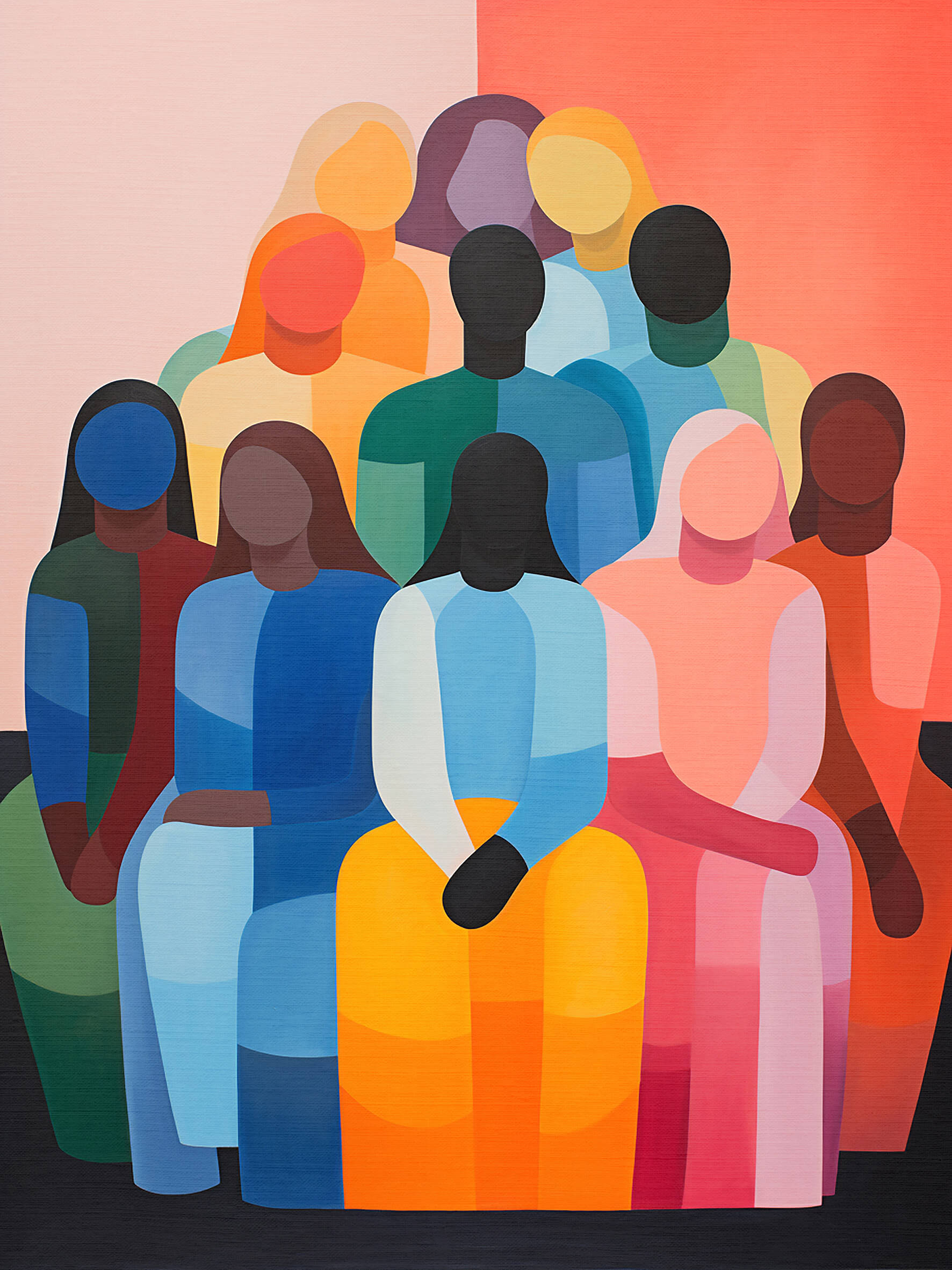 Family Portrait, 80x60 cm, original acrylic painting on canvas