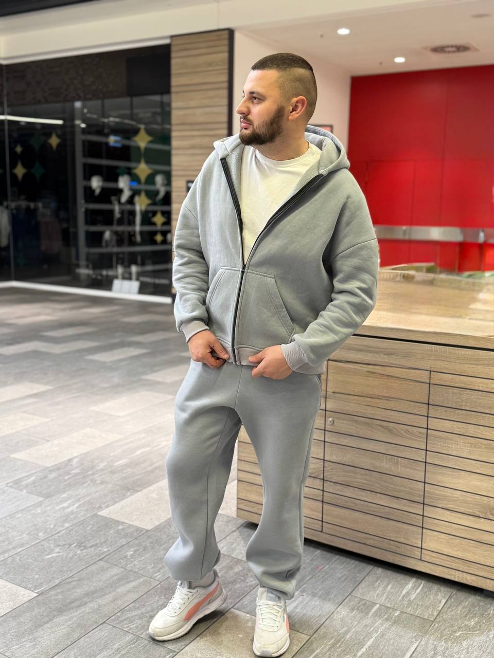 КОСТЮМ УТЕПЛЕНИЙ ОВЕРСАЙЗ СІРИЙ