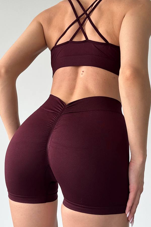 Шортики з V-подібним поясом позаду та ефектом пуш-ап Україна в кольорі марсала