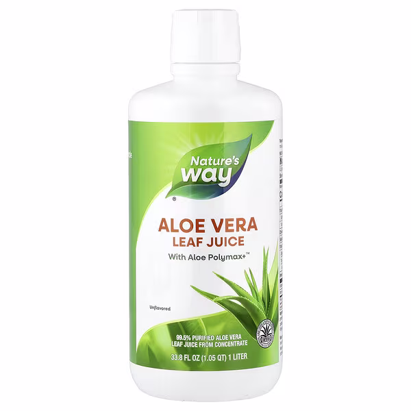 Nature's Way, сік із листя алое вера, з нейтральним смаком, 1 л (33,8 рідк. унції)