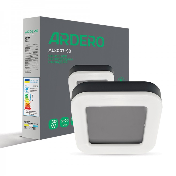 Світлодіодний світильник Ardero AL3007-RB 30W 5000К IP65 чорний-copy