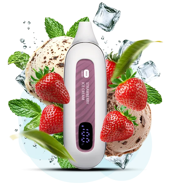 FLONQ MAX SMART 12000 Strawberry Ice Cream ( Полуничне Морозиво )