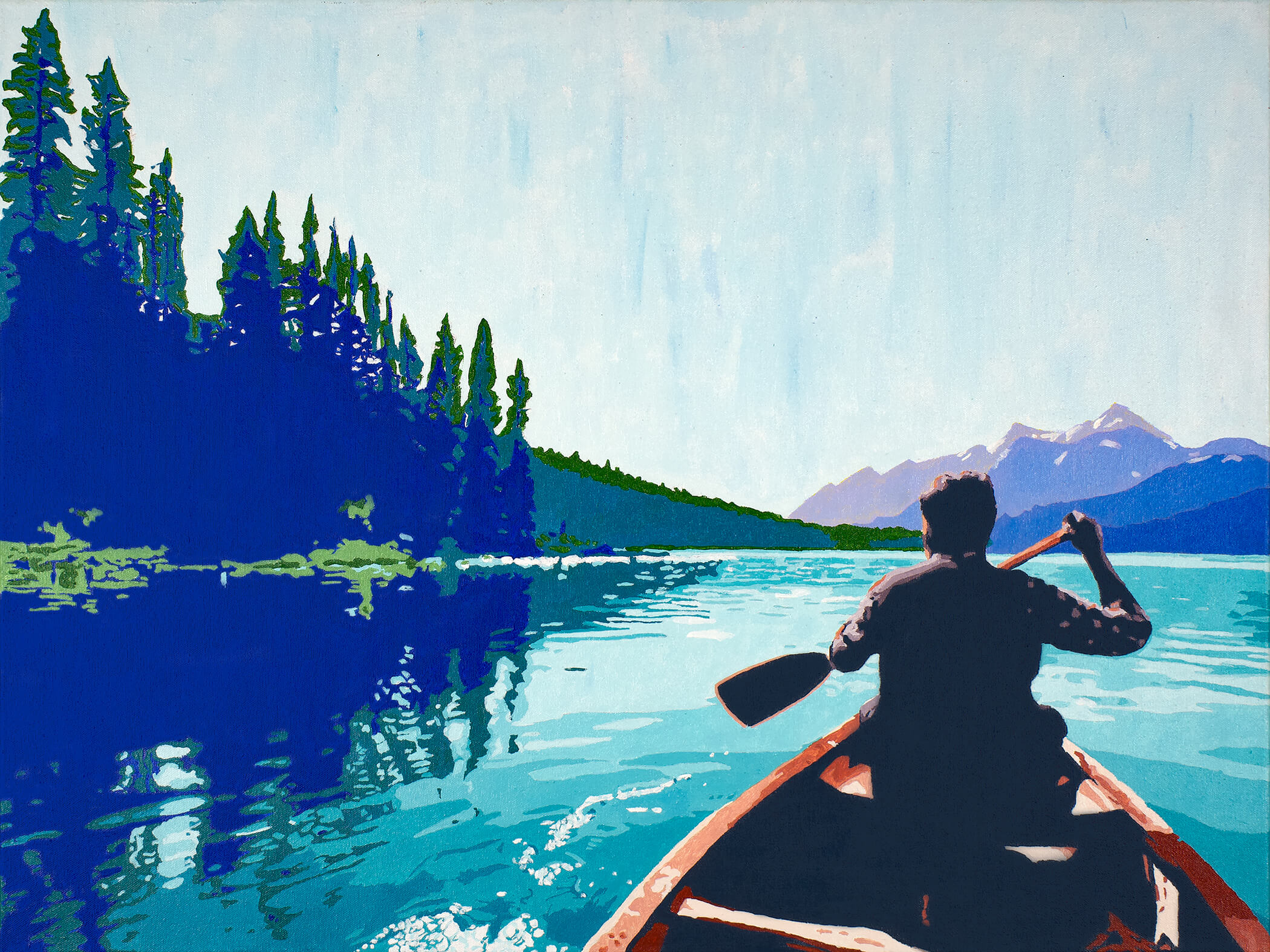 Disappearing view, 60x80 cm, original acrylic painting on canvas