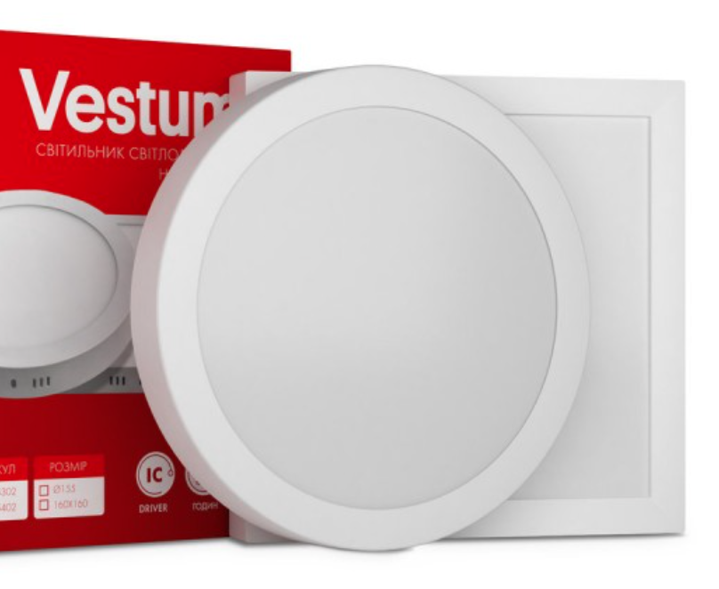 Світильник LED накладний круглий Vestum 12W 6000K 220V