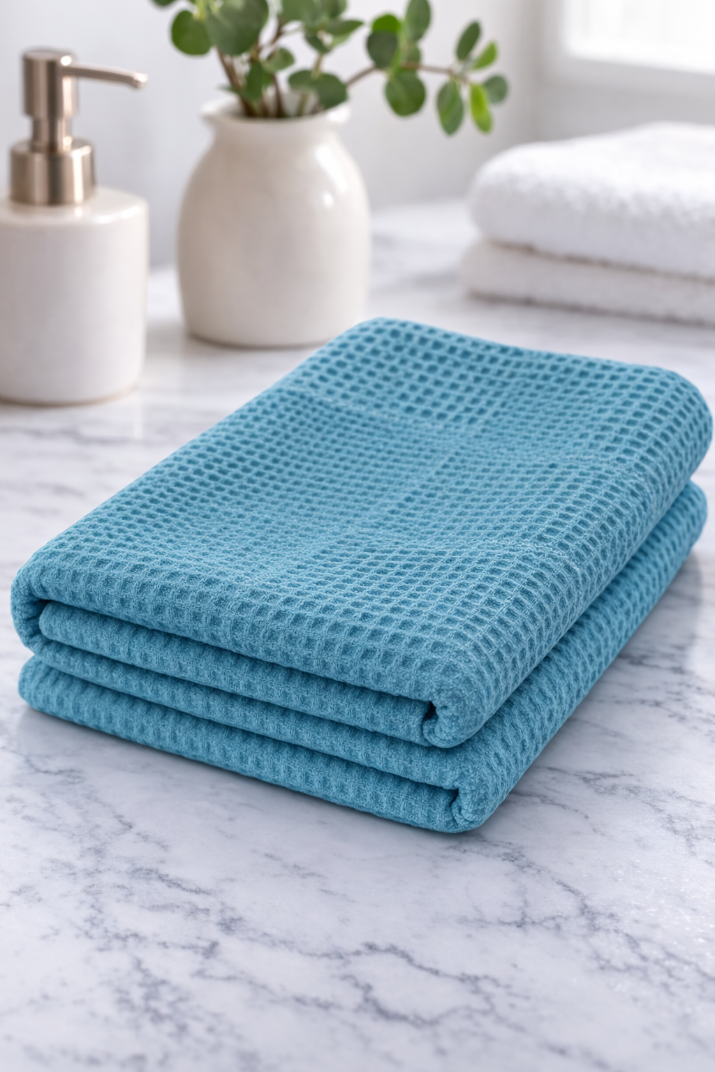 Рушник для кухні ( піке мозаїка)бірюза