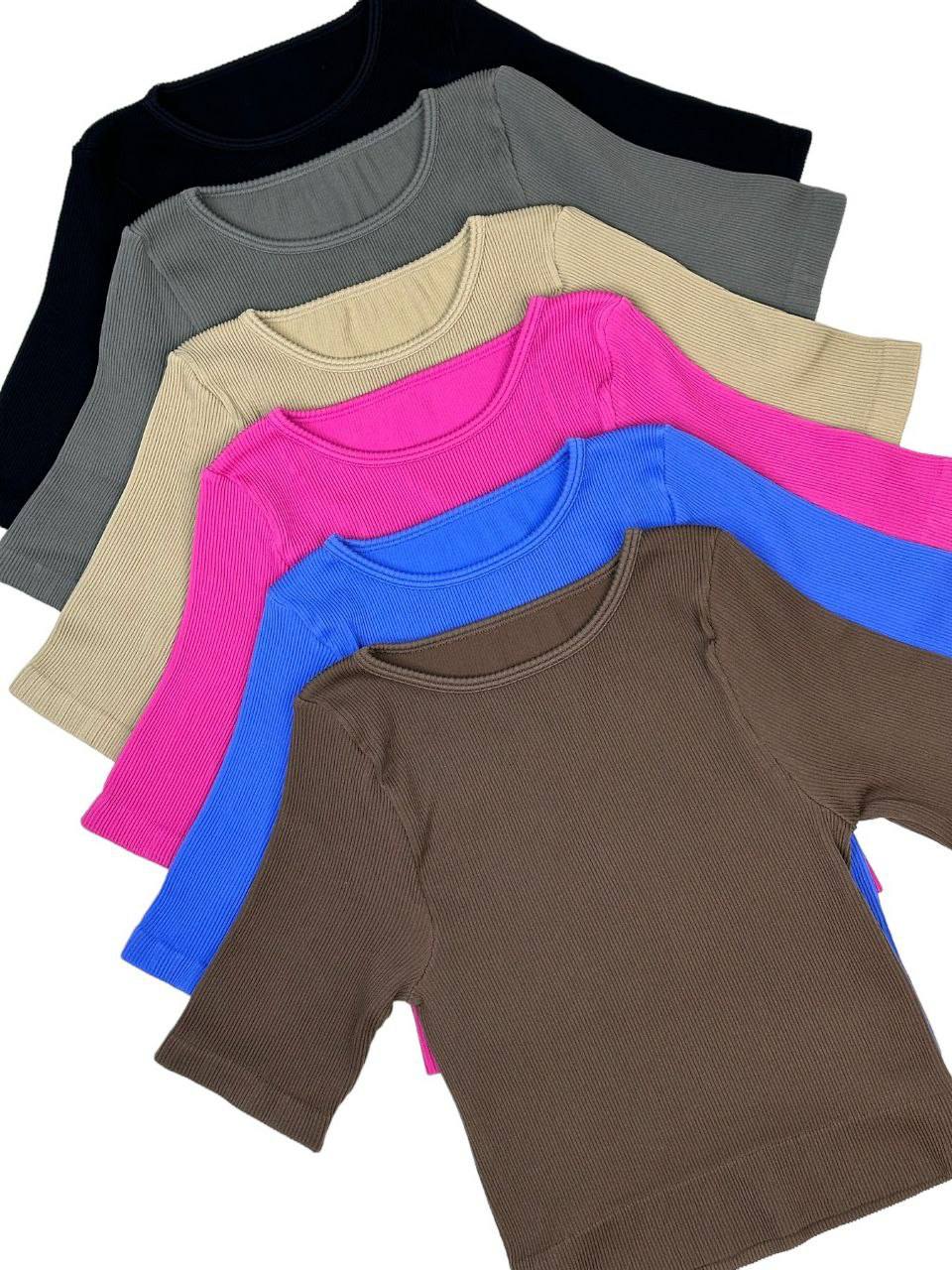 Кроп топ в рубчик із довгим рукавом Україна в 17 кольорах