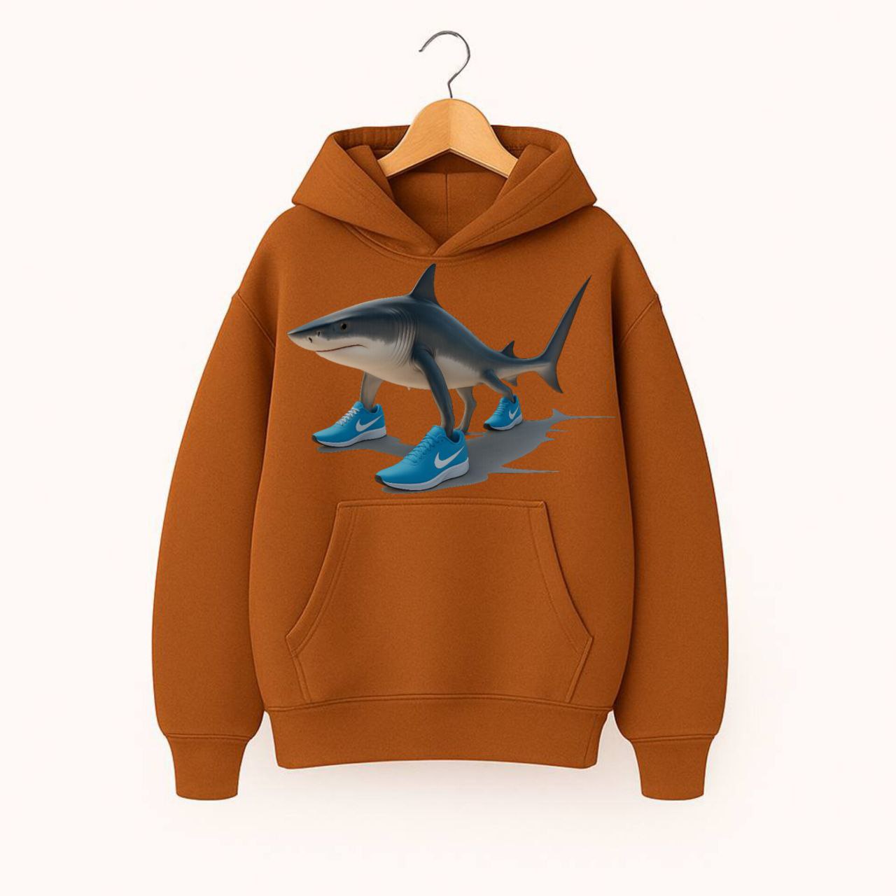 ХУДІ УТЕПЛЕНЕ ОВЕРСАЙЗ КОРИЧНЕВЕ З ПРИНТОМ "ТРАЛАЛЕО ТРАЛАЛА"