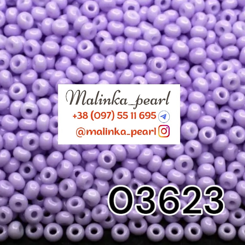 Бісер насичений фіолетовий, непрозорий крейдяний сольгель