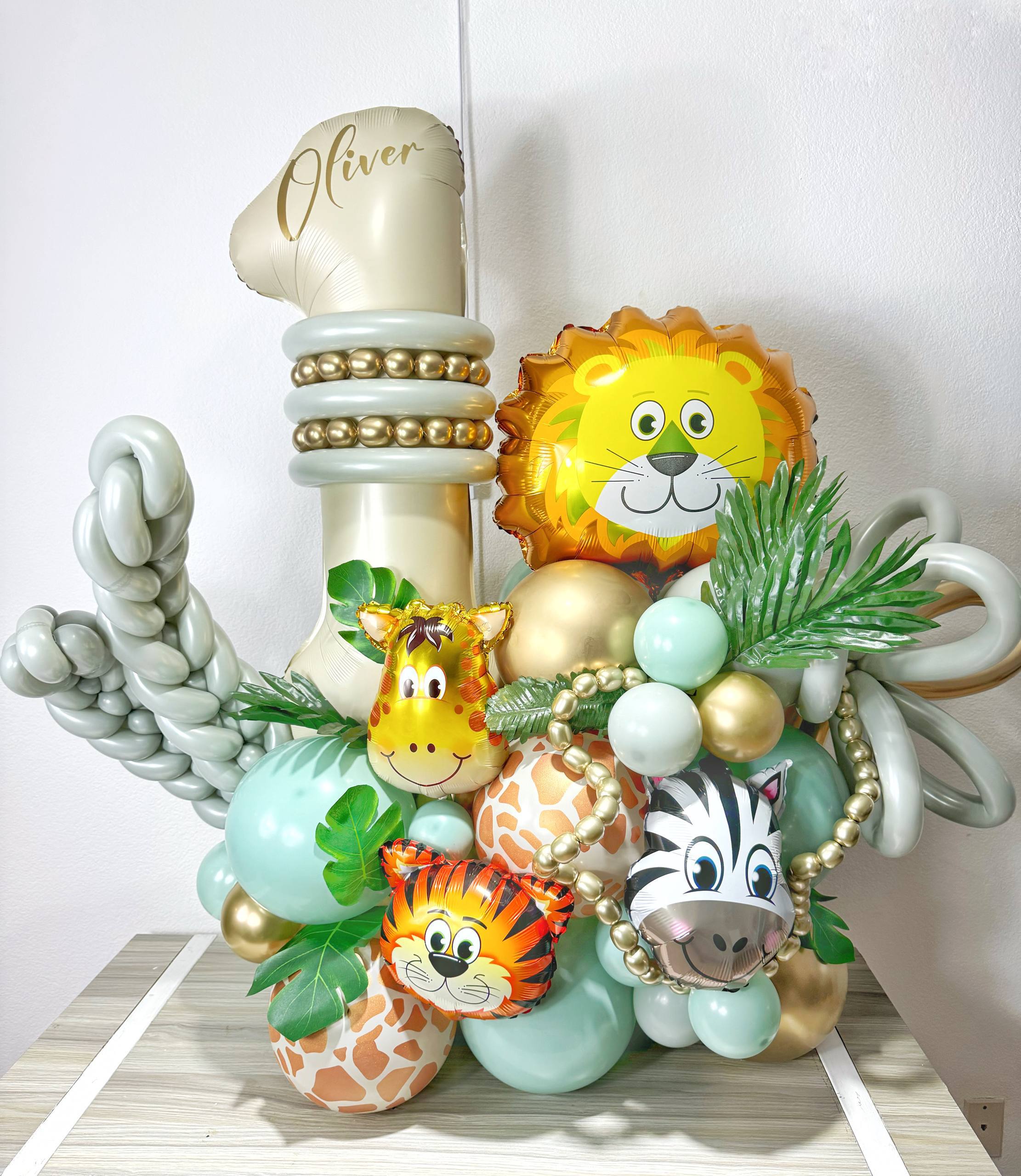 Safari Adventure Number Balloon Arrangement