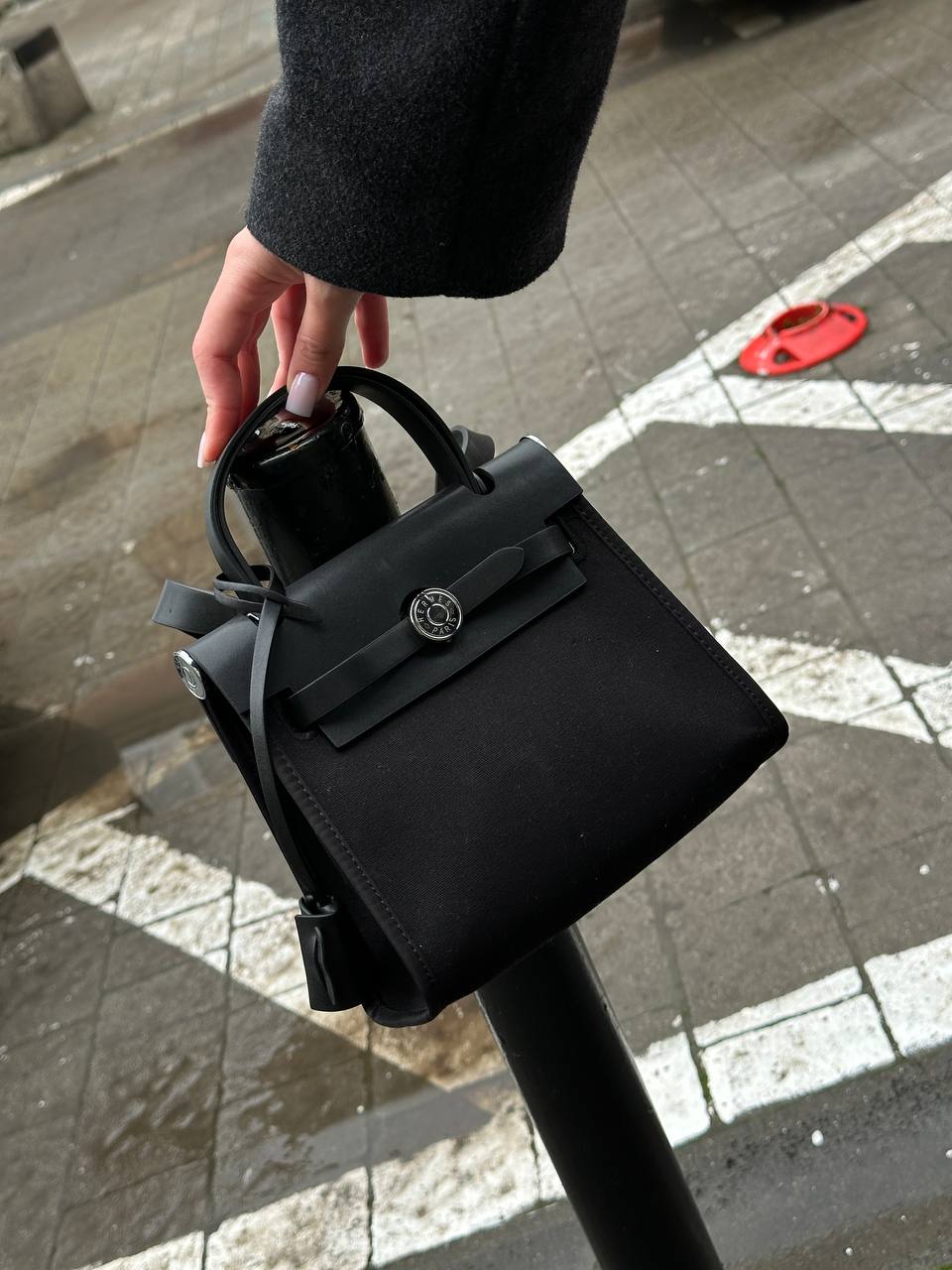 Hermes Herbag Zip 20 Bag Black/Silver