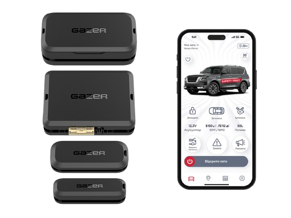 Автосигналізація Gazer S5 Hook з автозапуском (4G LTE + GPS + BT + Реле)