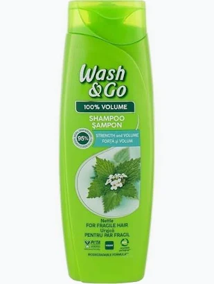 Шампунь з екстрактом кропиви для ламкого волосся Wash & Go 360ml