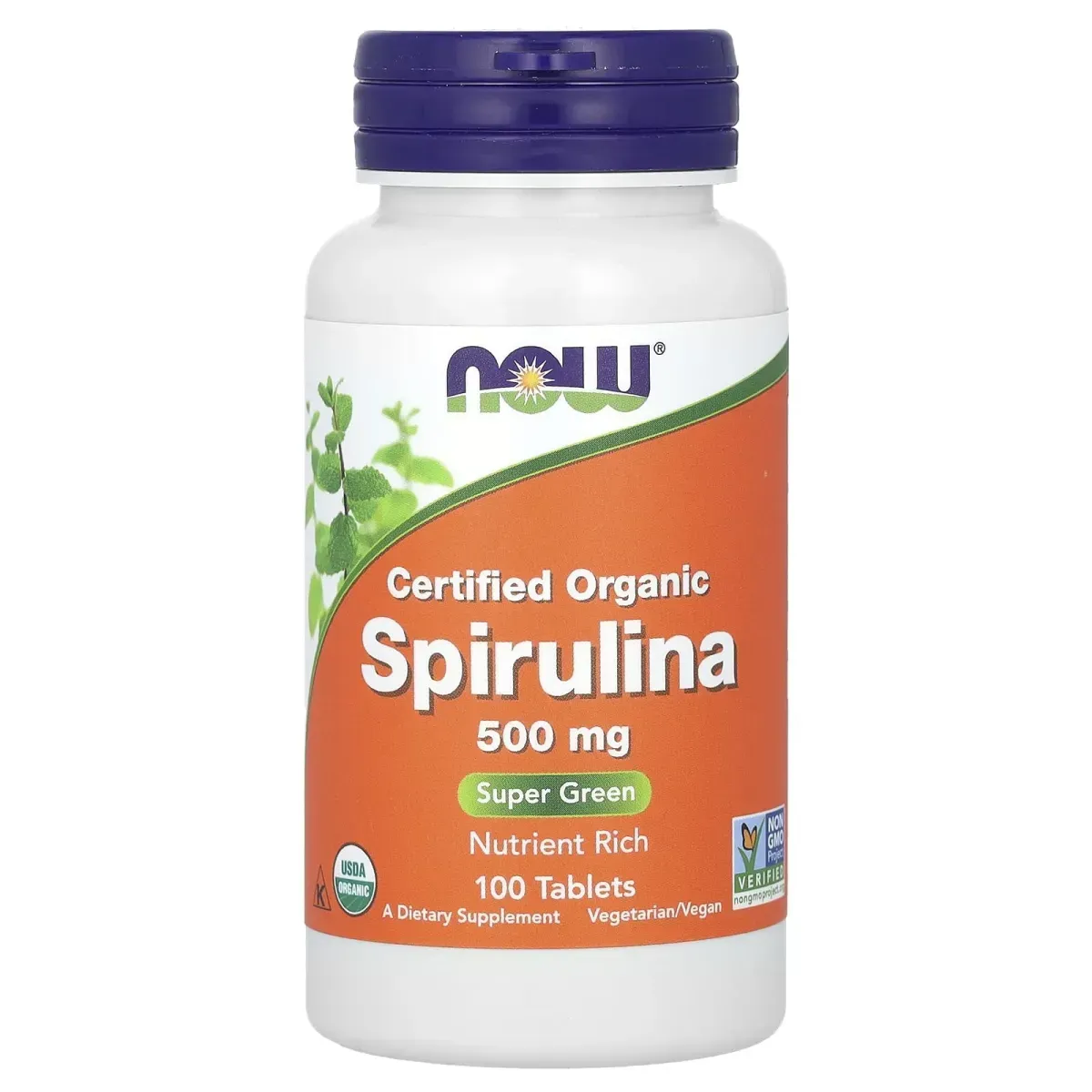 Now Foods Spirulina Organic 500 мг – 100 таблеток