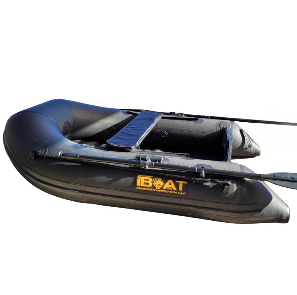 Гумовий човен IBOAT 210 Gen5 Superlight - Carbon Black - (чорного кольору )Планкова підлога - лише 19 кг.