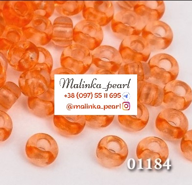 Бісер темно-помаранчевий, кристальний