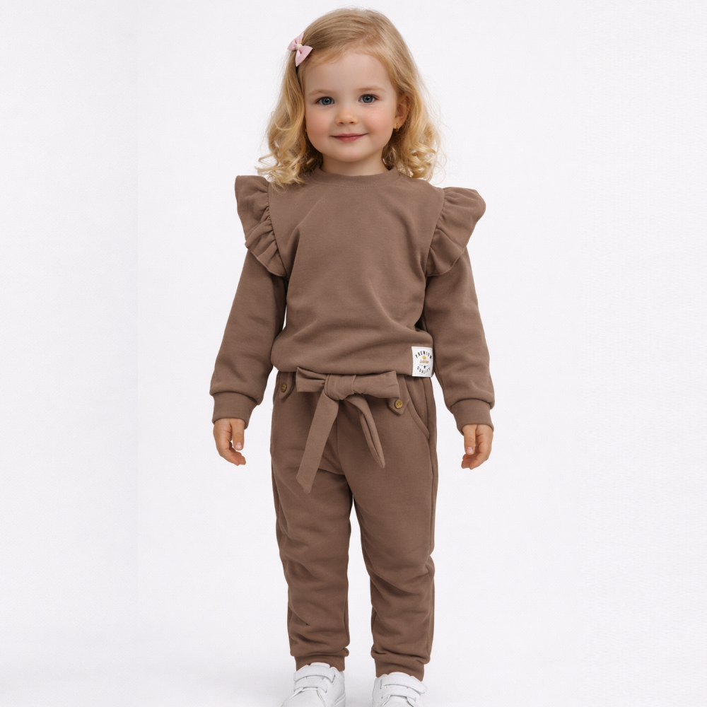 Дитячий костюм двійка колір мокка, темно-бежевий  | Gryna