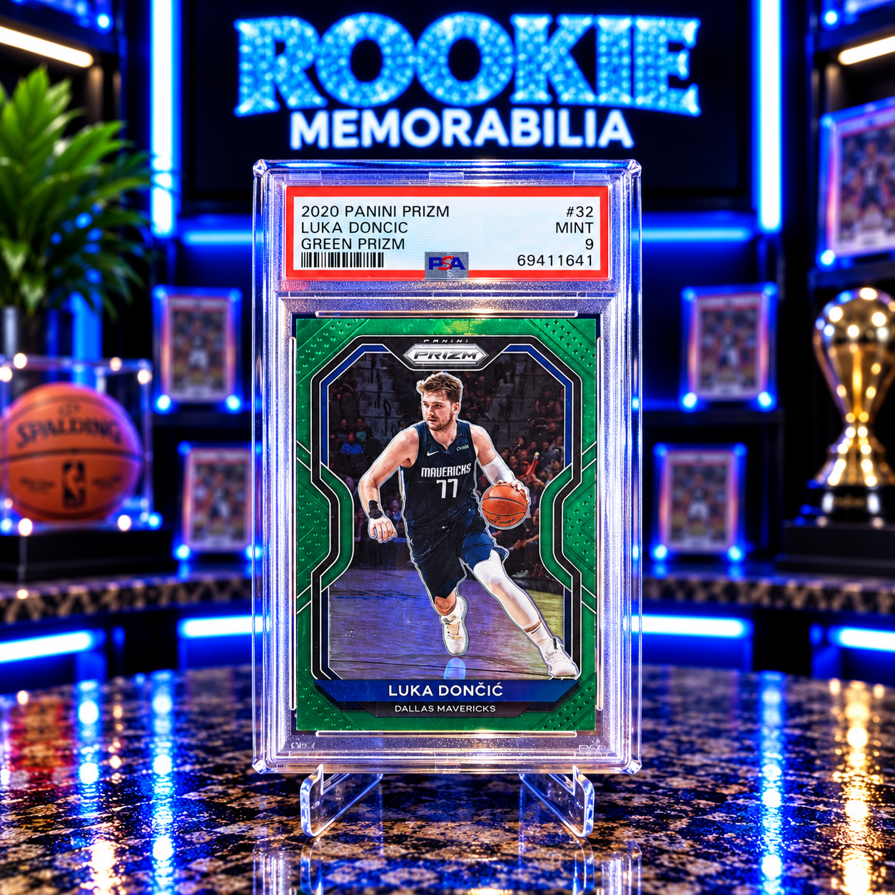 Luka Doncic Green Prizm PSA 9