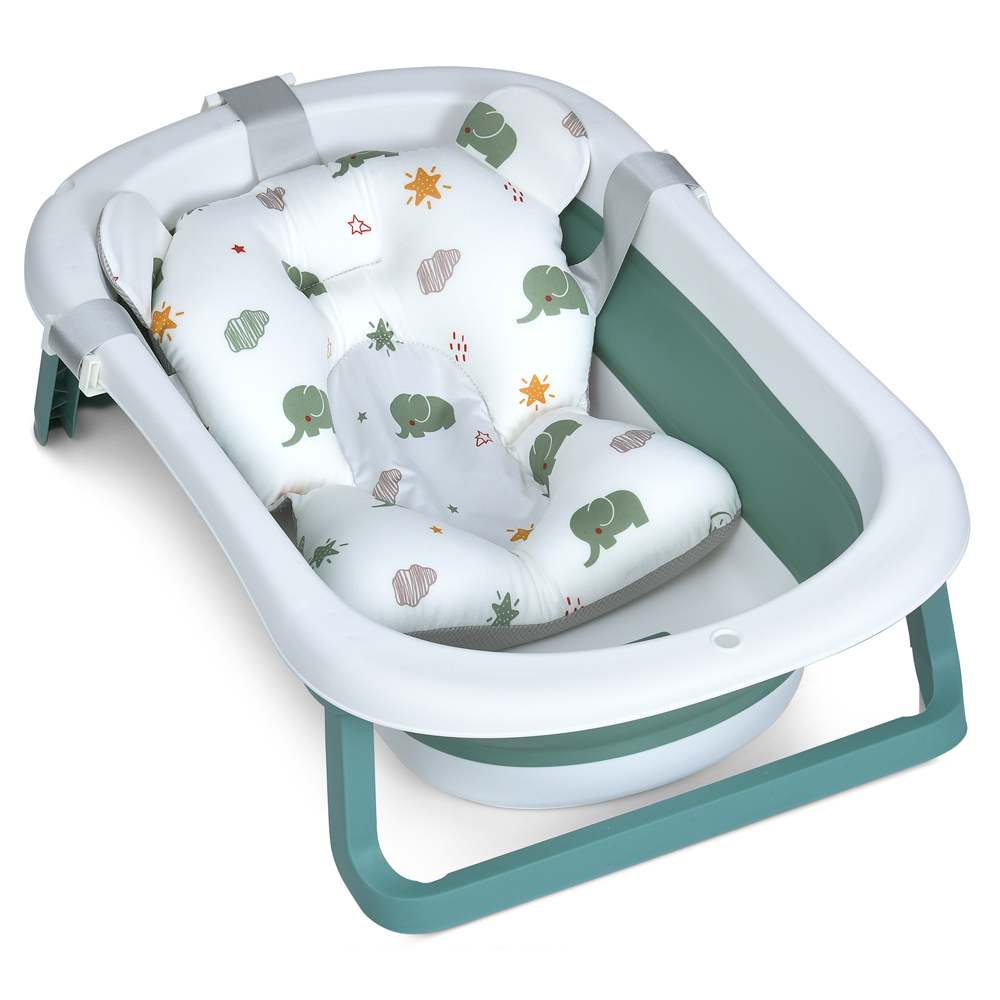 Ванна складна з термометром та подушечкою слоники