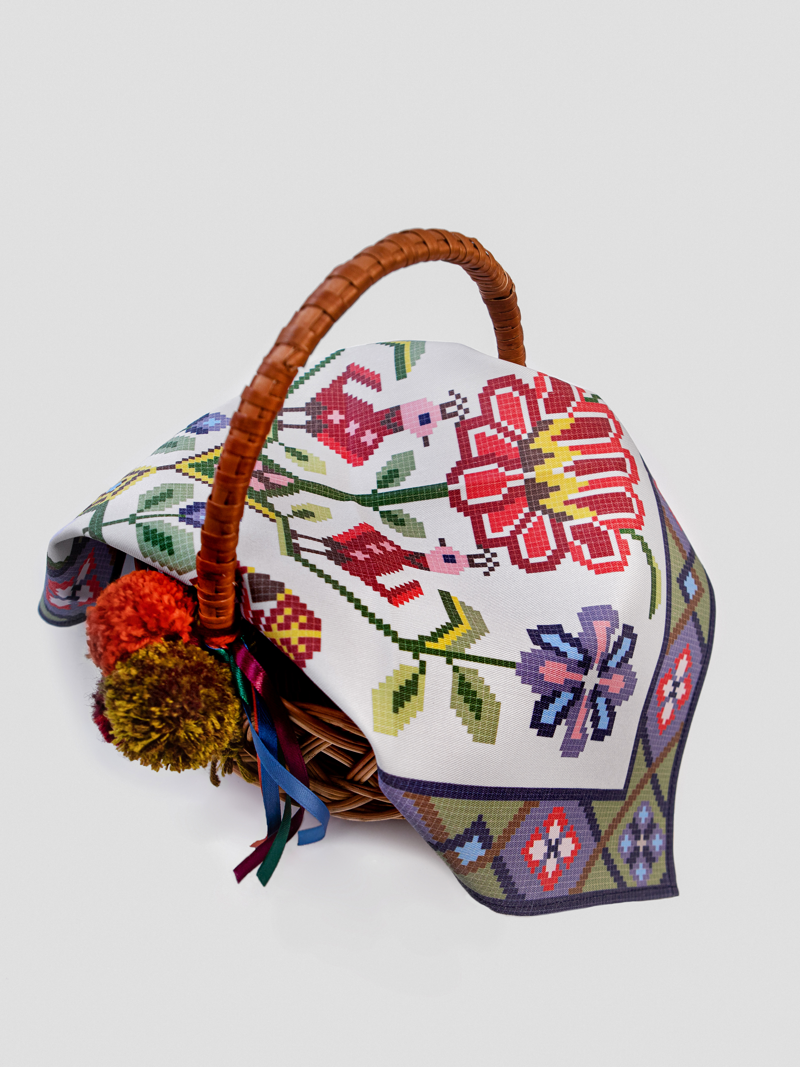 Серветка в кошик саржа принт «Дерево життя»