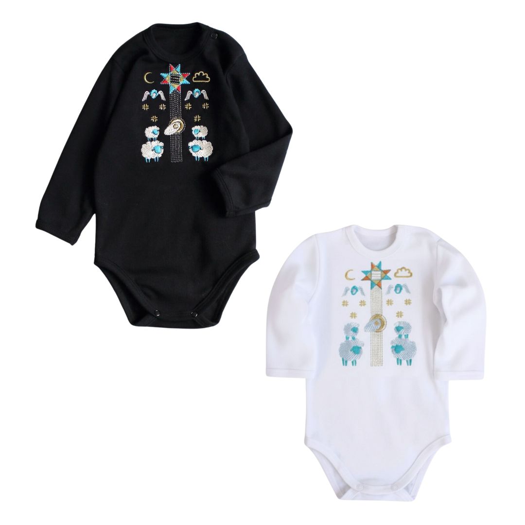 Дитячий боді з різдвяною вишивкою