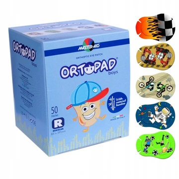 85×59 мм.Ortopad boys regular окклюдери очні пластирі для хлопчиків 50шт+подарунок.