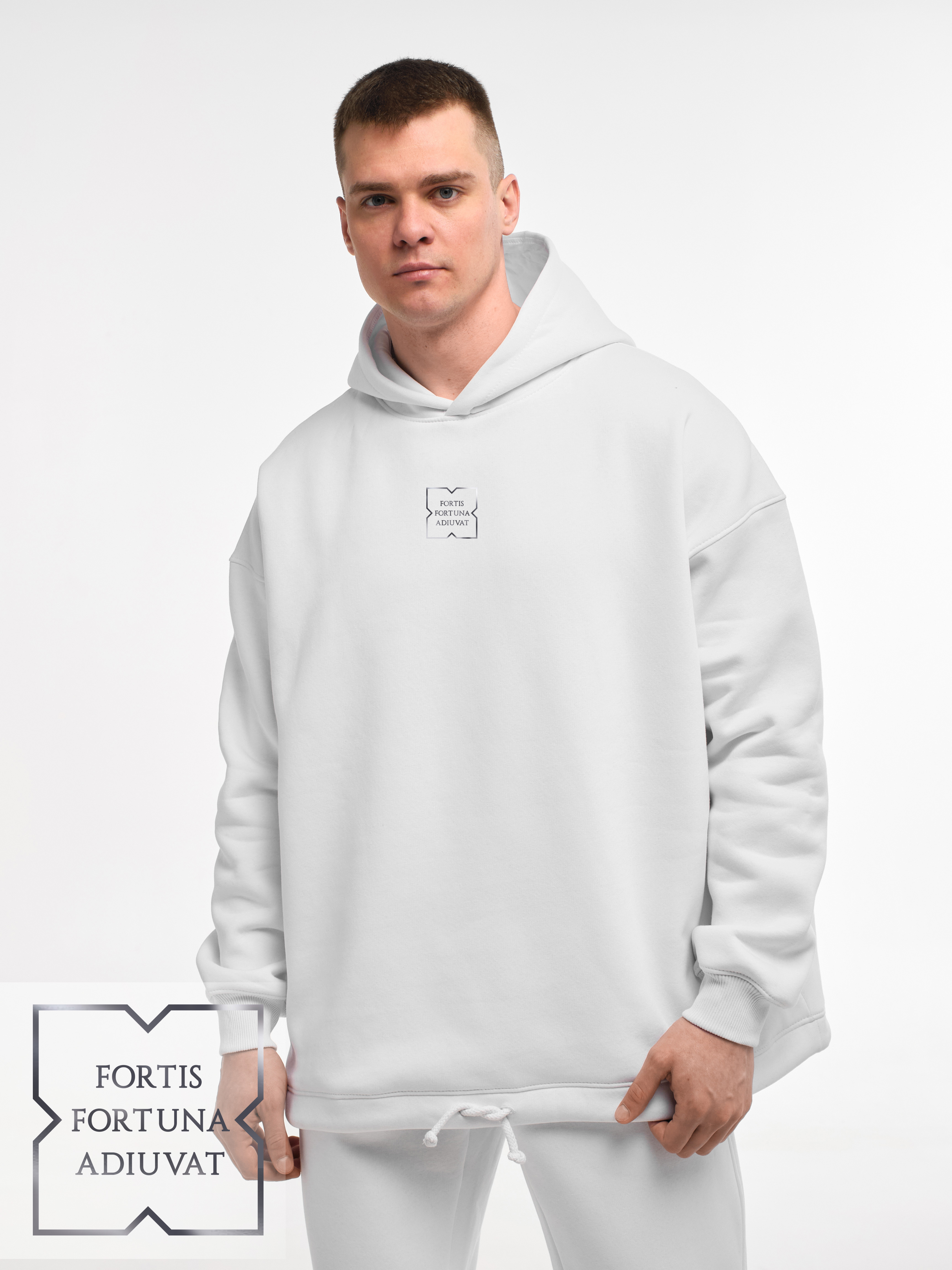 HOODIE "FORTIS FORTUNA ADIUVAT" | LACE | WHITE EMOTION | XH2