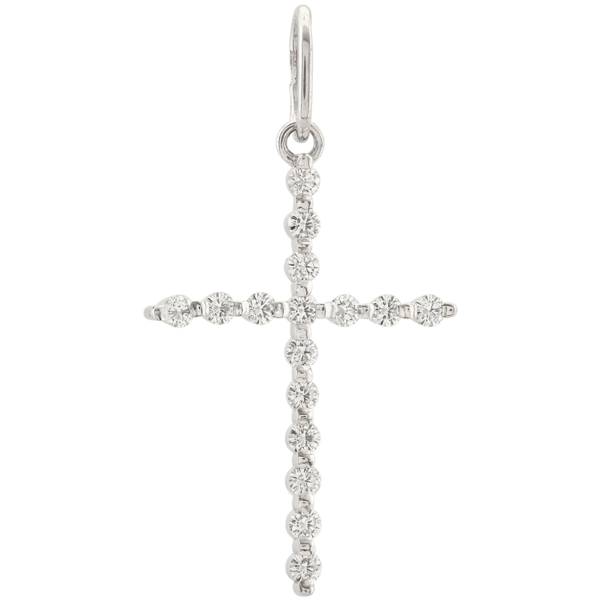 Celeste Cross – Kreuzanhänger aus 585er Weißgold mit Zirkonia